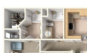 Plan 2A FloorPlan 3D Plan 2A FloorPlan 3D at TERRAZA DEL SOL, Rancho Cucamonga, CA, 91730